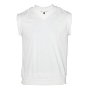 SLEEVELESS CRICKET JERSEY-WHITE