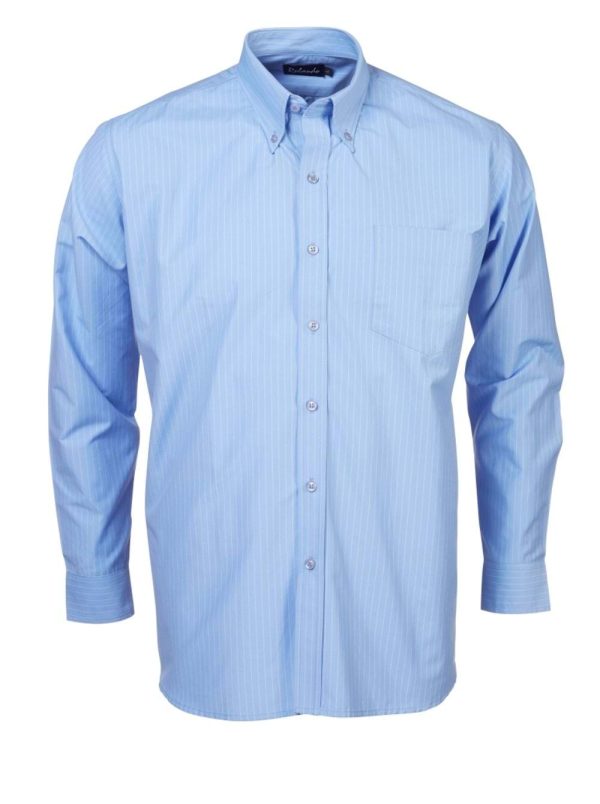 MENS K202 STRIPE - L/S - BLUE